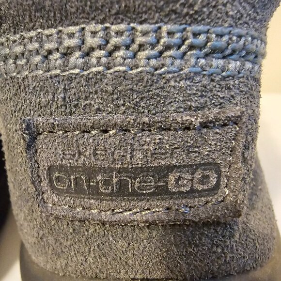 Skechers On The Go Women's Ankle Boots Charcoal Gray Suede Memory Form Size 10 - Picture 6 of 11